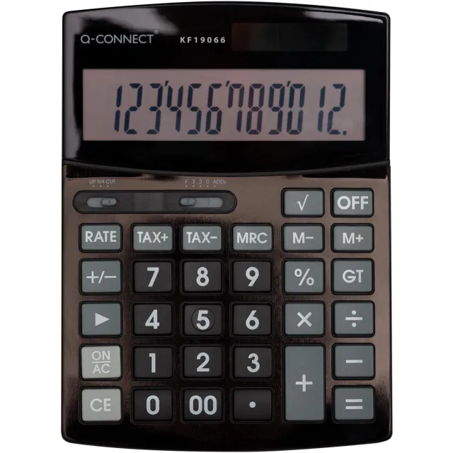 Q-CONNECT bureaurekenmachine KF19066, 12 cijfers, zwart