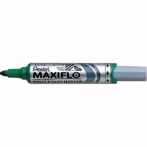 Whiteboardmarker Pentel MWL5M Maxiflo rond 3mm groen