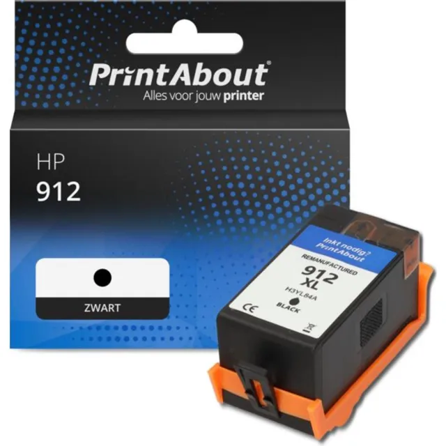 PrintAbout huismerk Inktcartridge 912 (3YL80AE) Zwart geschikt voor HP