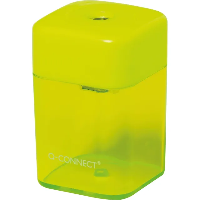 Q-CONNECT potloodslijper, 1 gaats, geassorteerde kleuren blauw