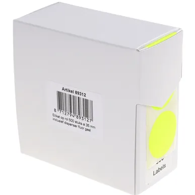 rillprint Etiket Rillprint 35mm op rol fluor geel 500 stuks