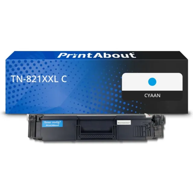 PrintAbout huismerk Toner TN-821XXL C Cyaan Extra hoge capaciteit geschikt voor Brother