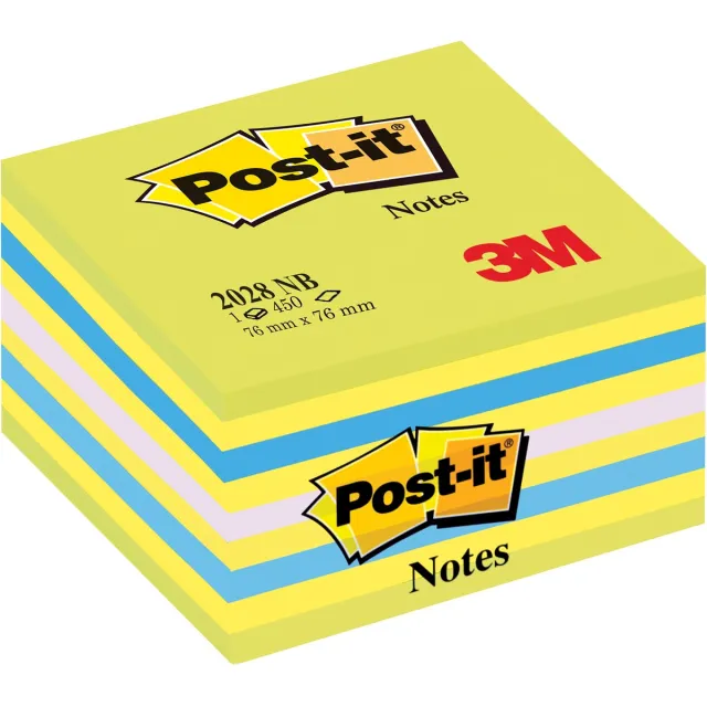 Post-It Notes kubus, 450 vel, ft 76 x 76 mm, blauw-groen tinten