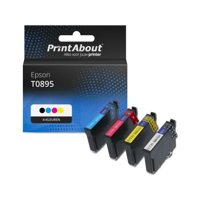 PrintAbout huismerk Inktcartridge T0895 4-kleuren Multipack Geschikt voor Epson