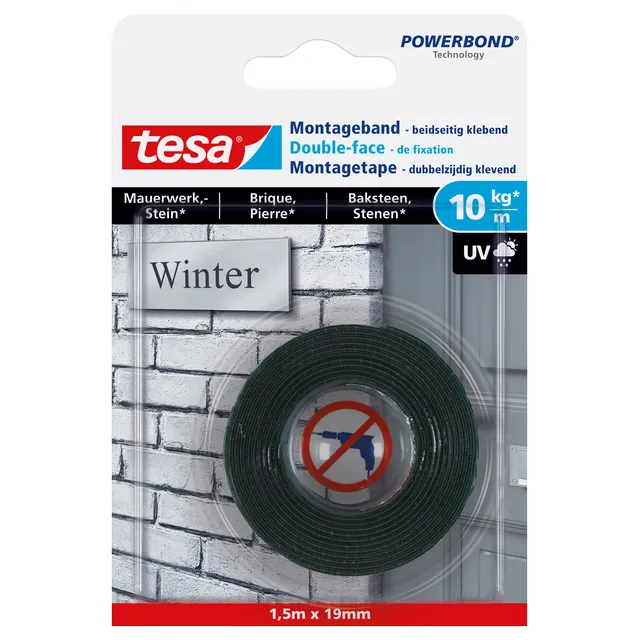 Tesa Montagetape tesa® Powerbond baksteen dubbelzijdig 1,5mx19mm
