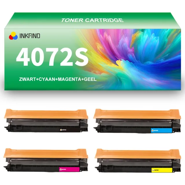 INKFIND 407S Zwart/Cyaan/Magenta/Geel tonercartridge compatibel met Samsung CLT-407S CLT-4072S CLT-K407S/C407S/M407S/Y407S geschikt voor Samsung CLP-320/325/W CLX-3185 - 4-pack BKCMY Zwart x 1, Cyaan x 1, Magenta x 1, Geel x 1