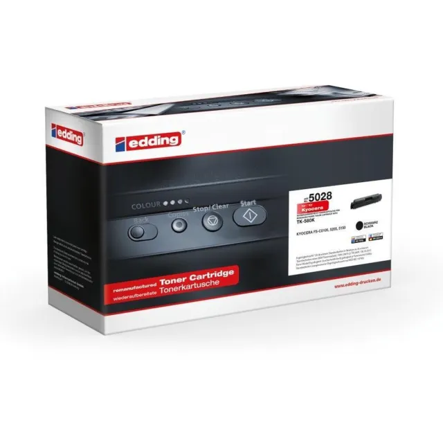 Edding Toner vervangt Kyocera TK-580K Compatibel Zwart 3500 bladzijden EDD-5028 18-5028 Kleurloos