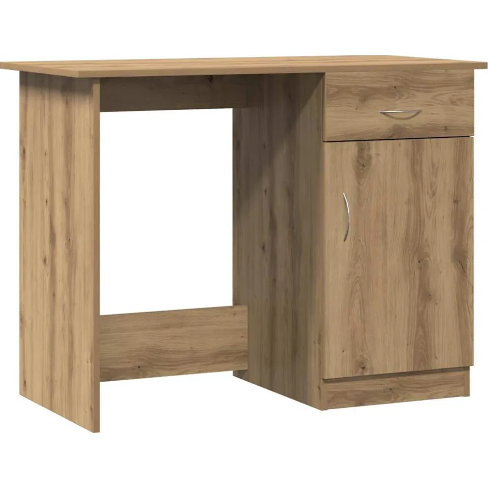 vidaXL Bureau 100x50x76 cm bewerkt hout artisanaal eikenkleur, foto 3