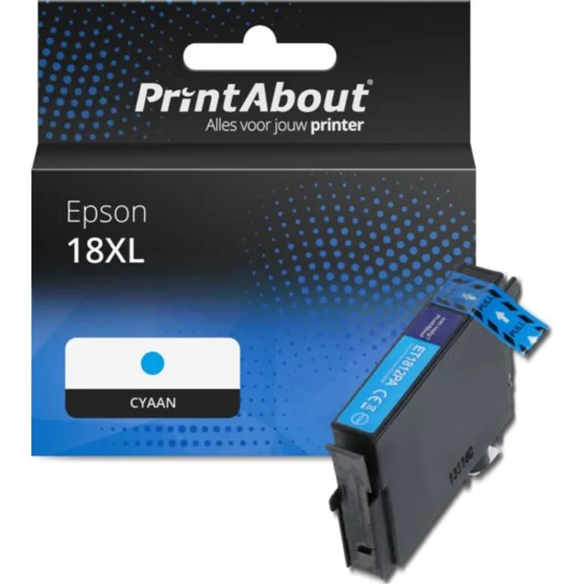 PrintAbout Huismerk Epson 18XL (C13T18124012) Inktcartridge Cyaan Hoge capaciteit