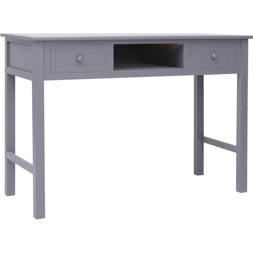 vidaXL Schrijftafel 110x45x76 cm hout grijs, foto 2