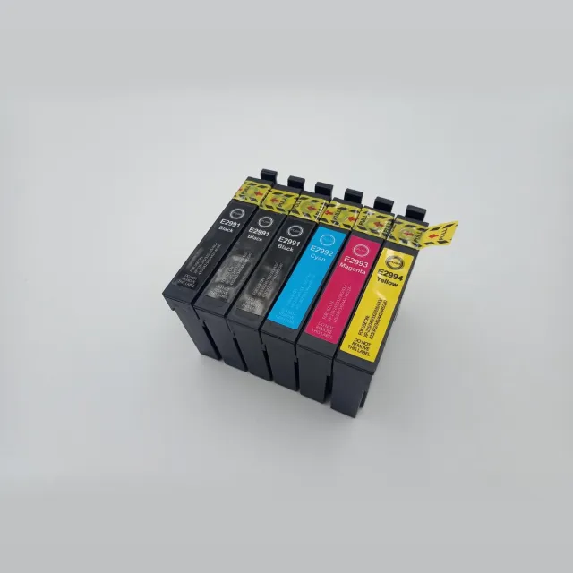 KATRIZ huismerk inkt voor Epson 3x T2991XL BK + 1x T2992XL C + 1x T2993XL M + 1x T2994XL Y |(6stuks) - Met chip Zwar, Cyaan, Magenta, Geel