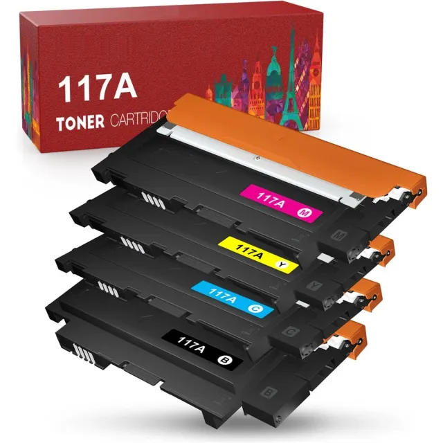 WeCare Set 4x huismerk toner geschikt voor HP 117A W2070A / W2071A / W2072A / W2073A voor HP Color Laser 150 150a 150nw MFP 178 178nw 178nwg 179 179fnw 179fwg Voordeelset 4 toners CMYK