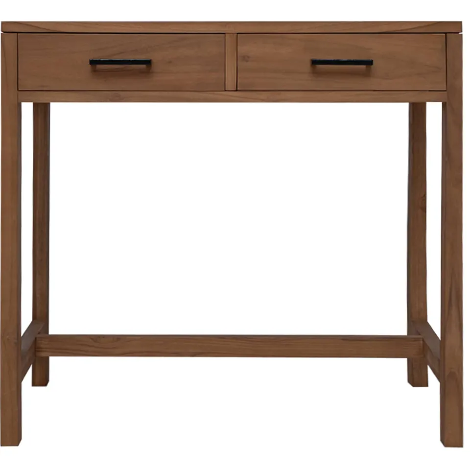 vidaXL Bureau met lades Naturel Massief Teakhout 80 x 50 x 75 cm, foto 3