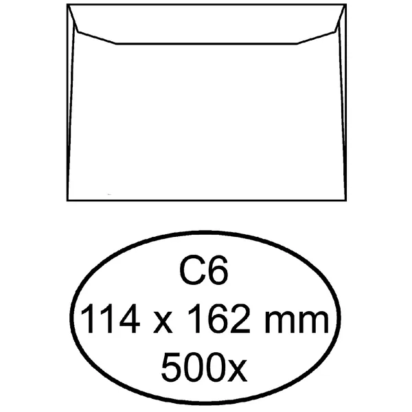Quantore Envelop Quantore bank C6 114x162mm wit 500 stuks