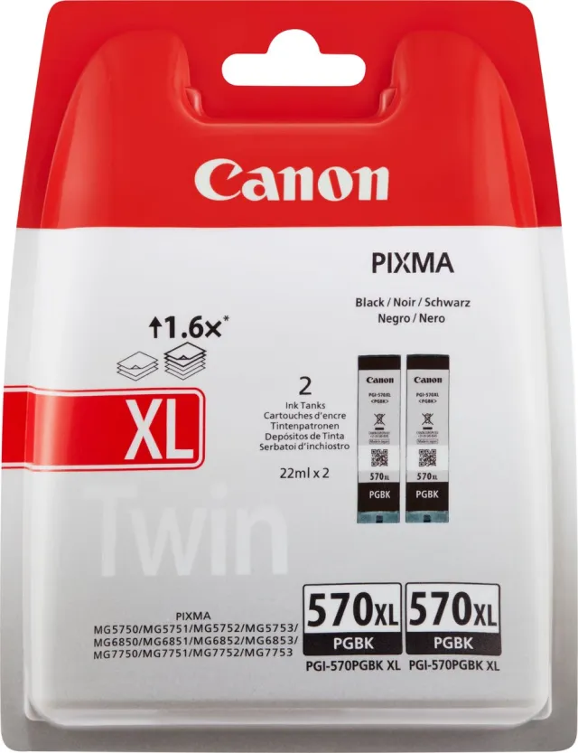 Canon pgi-570 0318C007 inktcartridge - 2 stuk(s) - Origineel - Hoog (XL) rendement - Zwart