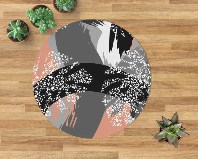 Coloray Vloerbeschermer - Monstera-abstractie Stoel Mat - 100x100 cm - Veelkleurig Computer Stoel Mat - Vloerbeschermer Bureaustoelmat - Mótif Bureaustoelmat - Ronde Mat - Natuur Thema Veelkleurig - Monstera-abstractie