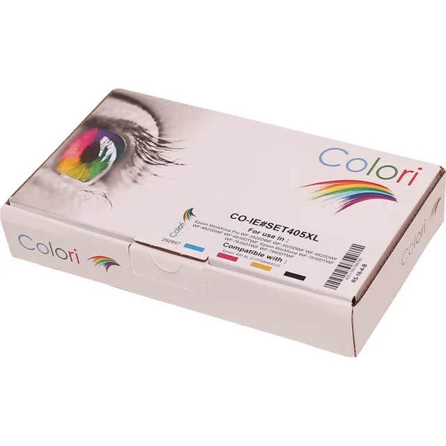 Colori Set 4x Colori huismerk inkt cartridge geschikt voor Epson 405XL voor Epson Workforce Pro WF3820DWF WF3825DWF WF4820DWF WF4825DWF WF4830DTWF WF7830DTWF WF7835DTWF WF7840DTWF Set 4 kleuren