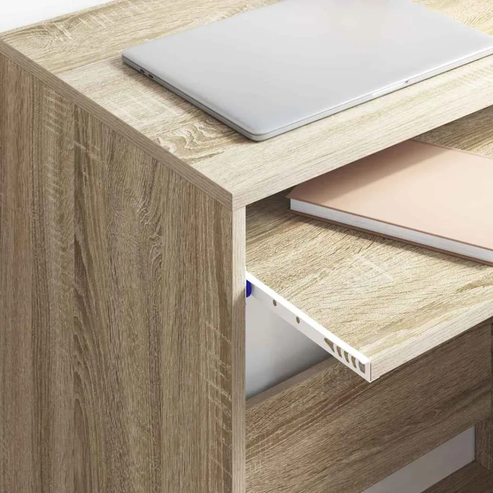 vidaXL Bureau Sonoma Eiken 77,5 x 43 x 79 cm Bewerkt hout, foto 4