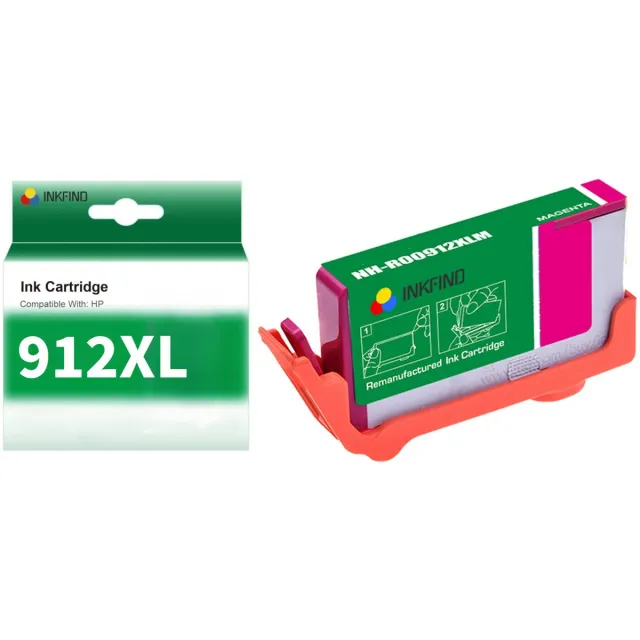 INKFIND 912XL Magenta Inktcartridge compatibel met HP912 HP912XL HP 912 HP 912XL 3YL82AE voor HP OfficeJet Pro 8010 8012 8014 8015 8020 8022 8023 8024 8025 Hoge Capaciteit - 1-pack Magenta Magenta x 1