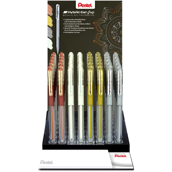 Pentel Gelschrijver Pentel K118 Grip medium assorti 4 kleuren