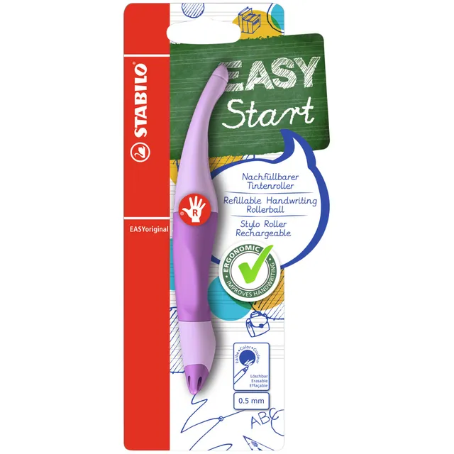 Stabilo Rollerpen STABILO Easyoriginal rechts medium pa lila blush blister