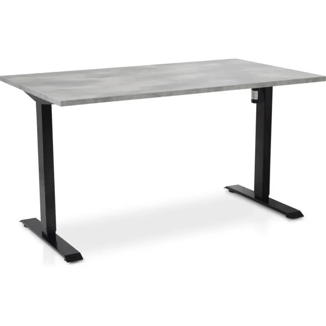 Multi Ratio Zit-sta bureau elektrisch verstelbaar - MRC EASY | 120 x 80 cm | inclusief stekkerdoos en kabelklemmen | frame zwart - blad betonlook Zwart frame