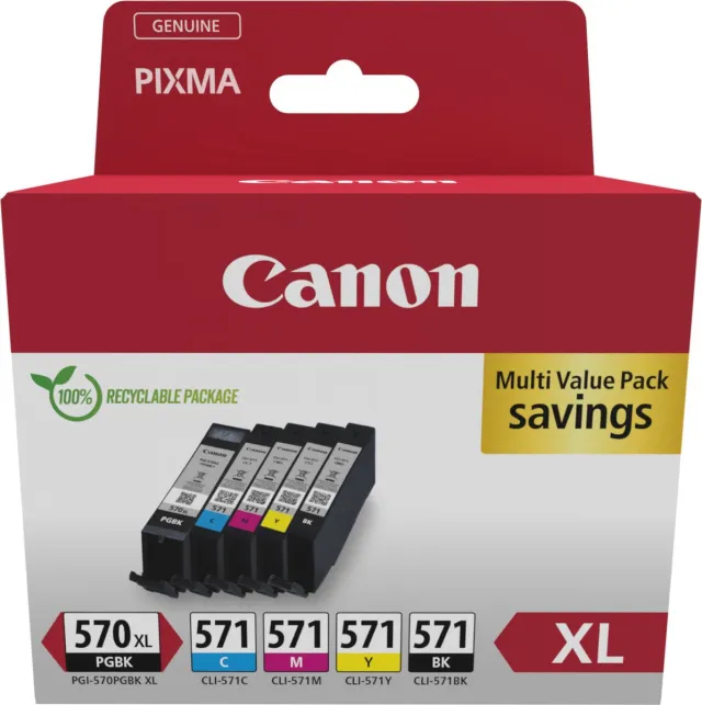 Canon pgi-570xl/cli-571 pgbkbcmy mp zwart, cyaan, magante, yellow