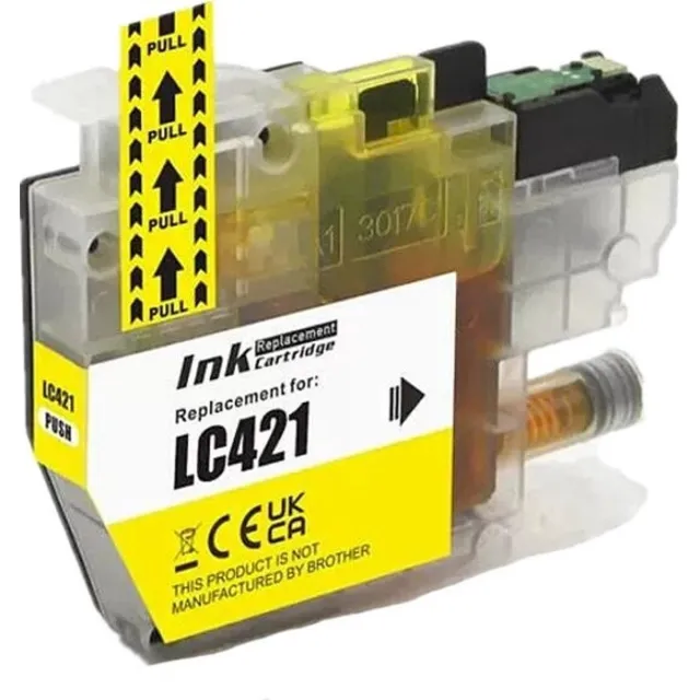 Inktkeuze LC-421 Geel - Huismerk inktcartridge compatible met Brother DCPJ1050DW / Brother DCPJ1140DW / Brother LC421 / Brother MFCJ1010DW