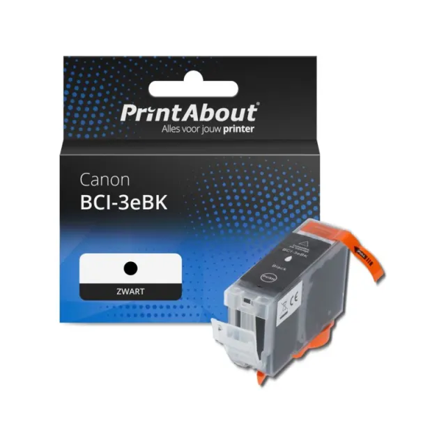 PrintAbout huismerk Inktcartridge BCI-3eBK Zwart Geschikt voor Canon
