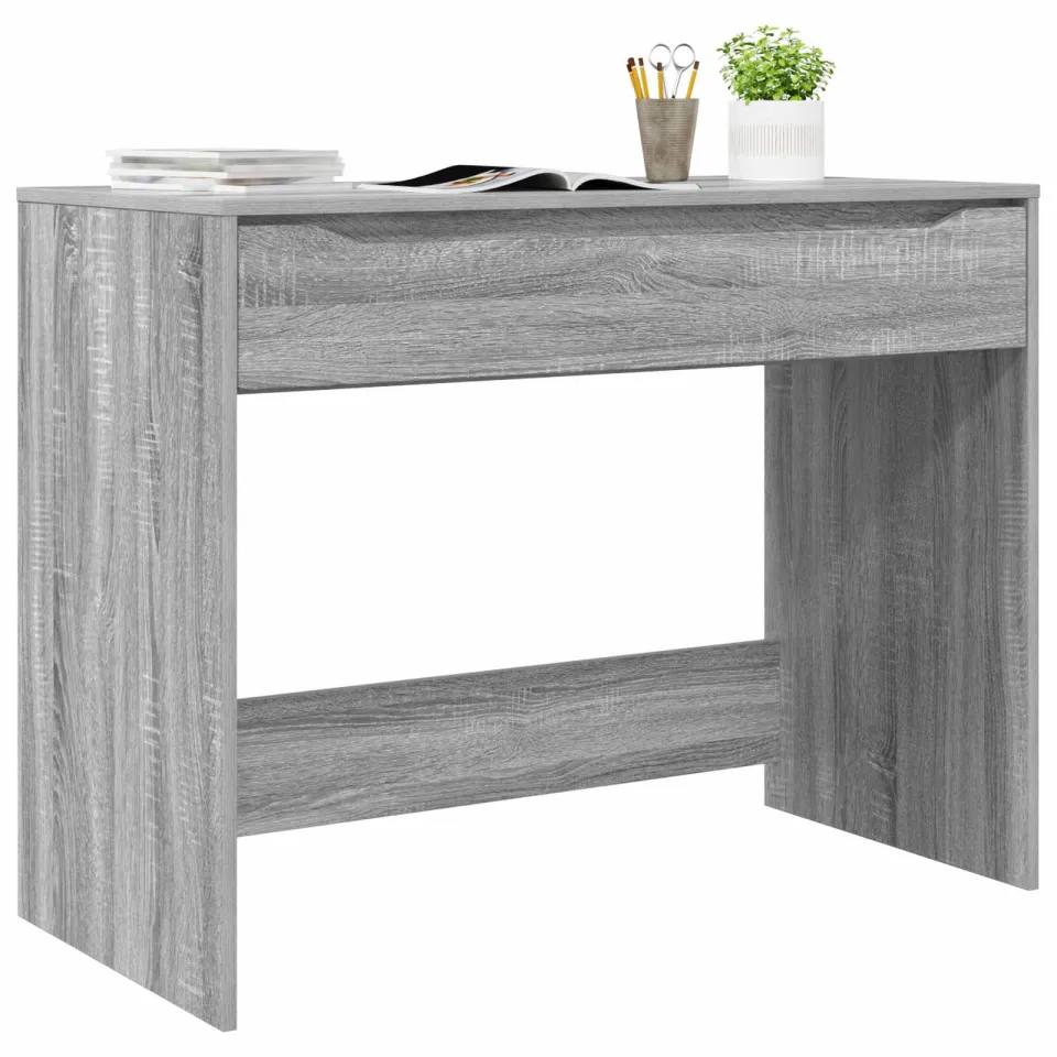 vidaXL Bureau Grijze Sonoma 100 x 50 x 78 cm Geconstrueerd hout grijs, foto 3