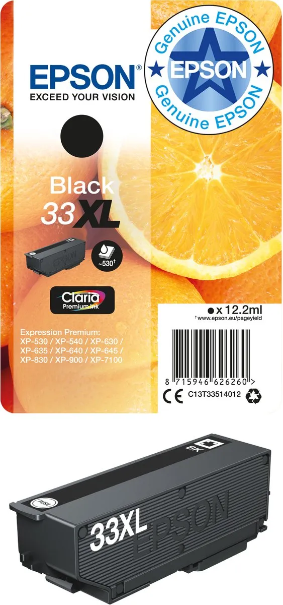 Epson 33XL - Inktcartridge / Zwart