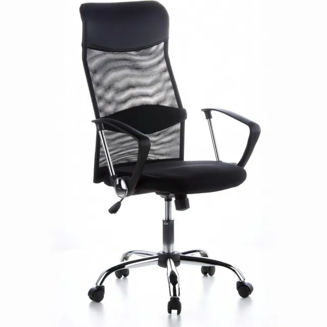 hjh office Aria High - Bureaustoel - Netstof - PU - Zwart