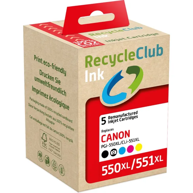 RECYCLECLUB K10327RC inktcartridge 5 stuk(s) Compatibel Hoog (XL) rendement Zwart, Cyaan, Magenta, Foto zwart, Geel zwart + kleur