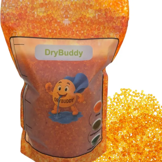 Silica Gel 1kg 2-5mm Regenereerbaar Oranje voor bloemen, 3D-filament en electronica | Vochtvanger met indicator DryBuddy