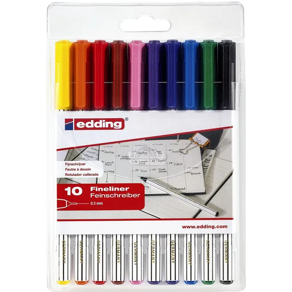 Edding Fineliner Edding 89/10 fijn assorti blister à 10 stuks