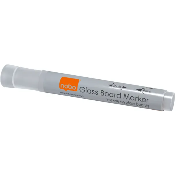 Nobo Viltstift Nobo glasbord wit 4 stuks