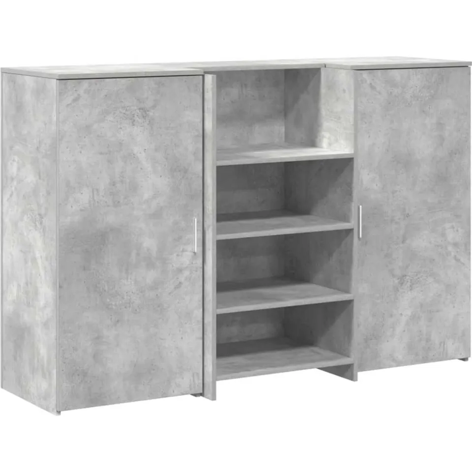 vidaXL Receptiebalie 155x50x103,5 cm bewerkt hout betongrijs grijs, foto 3