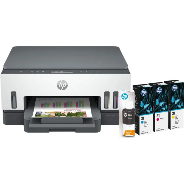 HP Smart Tank 7005 + 1 set extra inktflesjes