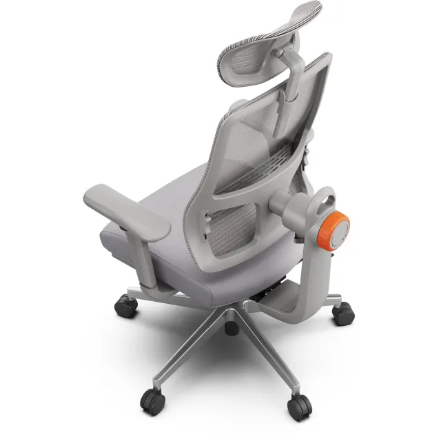 Newtral Ergonomische Bureaustoel – Hoge Rugleuning, Adaptieve Lendensteun, 4D Armleuningen, 96°-136° Kantel, Verstelbare Hoofdsteun – Zwart grijs