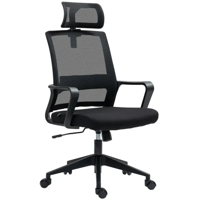 ZYLARO Ergonomische Bureaustoel met Verstelbare Hoofdsteun - In Hoogte Verstelbaar - 360° Draaibaar - Kantoorstoel - Gamestoel - Directiestoel - Volwassenen Stoel - Computerstoel - Zwart