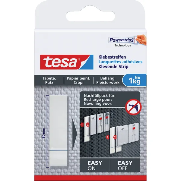 Tesa Kleefstrips tesa® behang & pleisterwerk 1kg wit 6 stuks 6 stuks
