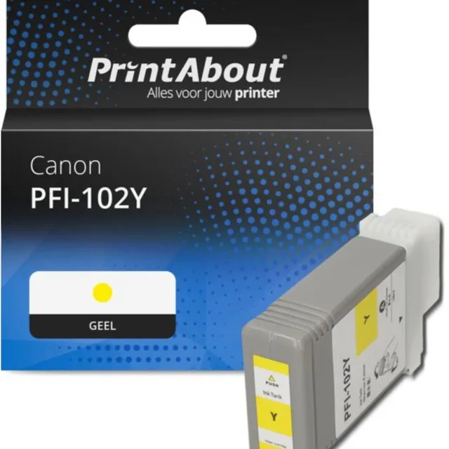 PrintAbout Huismerk Canon PFI-102Y Inktcartridge Geel