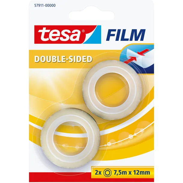 Tesa Tape tesafilm® dubbelzijdig 7.5mx12mm transparant 2 rollen