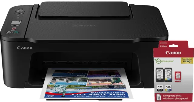 Canon PIXMA TS3750i + 1 set extra cartridges + fotopapier