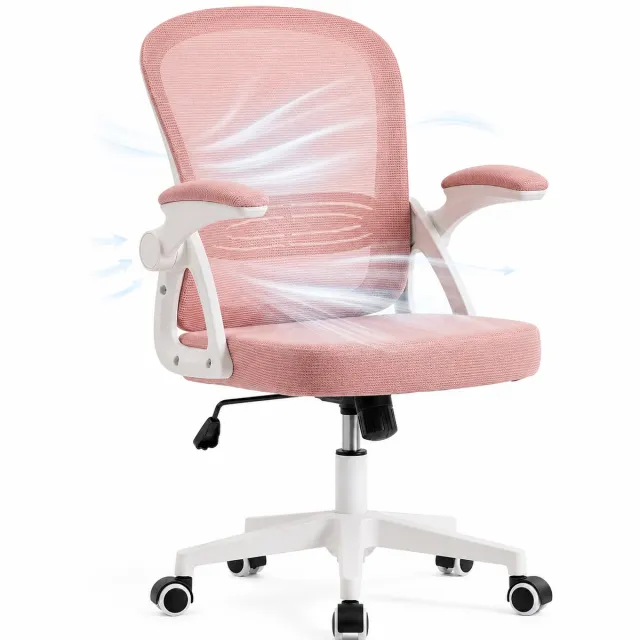 Ergoreal Ergonomische Stoel Rose – Opklapbare Armleuningen – In Hoogte Verstelbaar – Voor Thuiswerken / Student