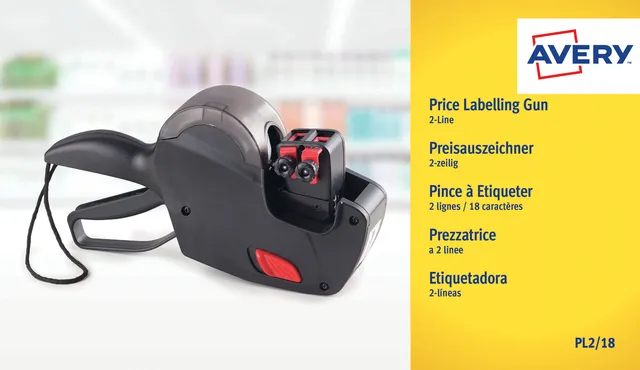 Avery Etiketteertang Avery PL2/18 2 regels zwart