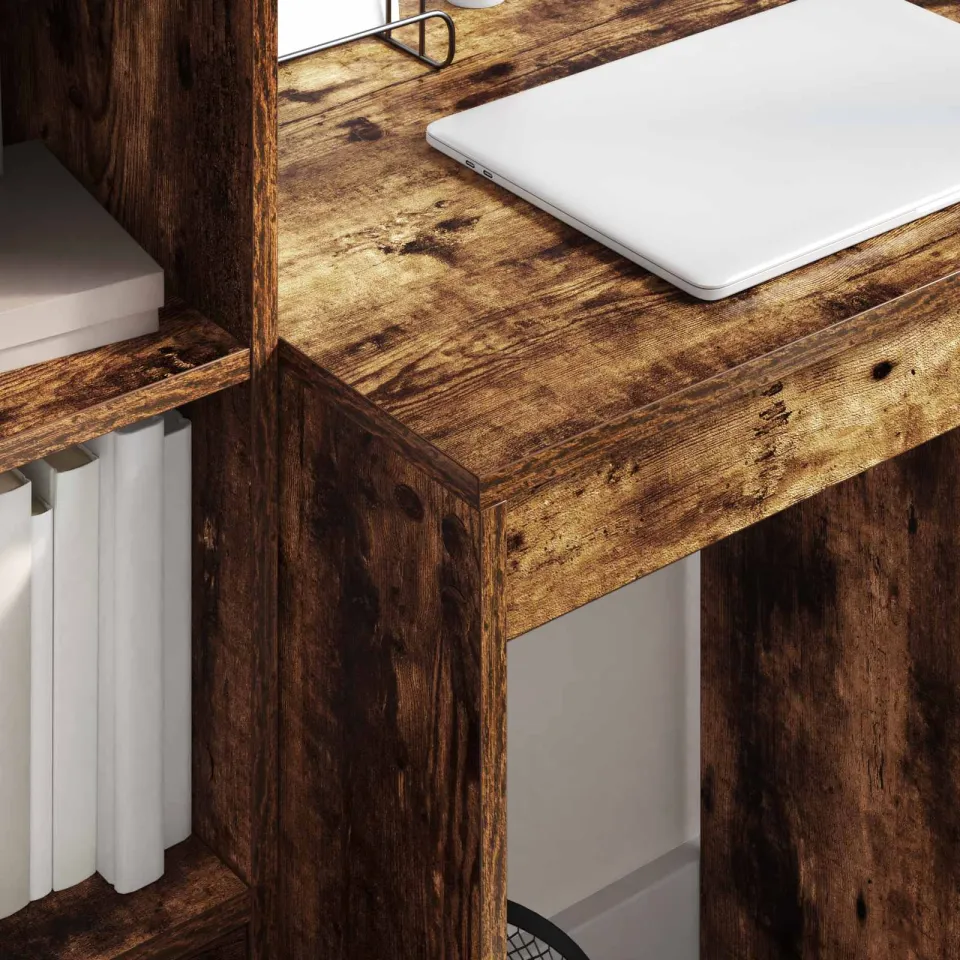 vidaXL Bureau Gerookt eiken 105,5 x 50 x 127 cm 2 st, foto 4