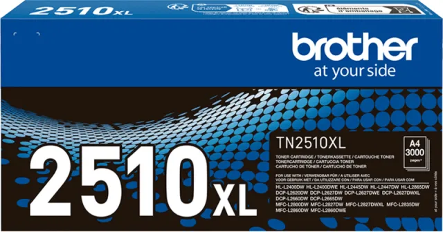 Brother TN-2510XL Toner Zwart (Hoge Capaciteit) Kleurloos