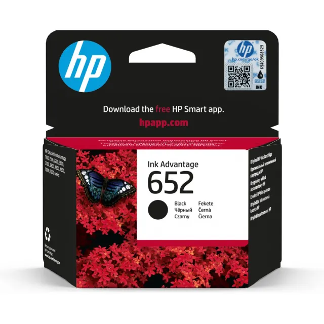 Hp 652 - Inkcartridge / Zwart / Blister (F6V25AE)
