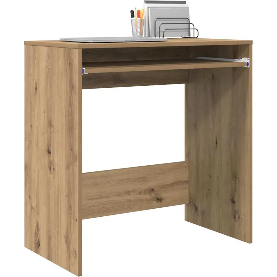 vidaXL Bureau Artisan Eiken 77,5 x 43 x 79 cm Bewerkt hout Bruin